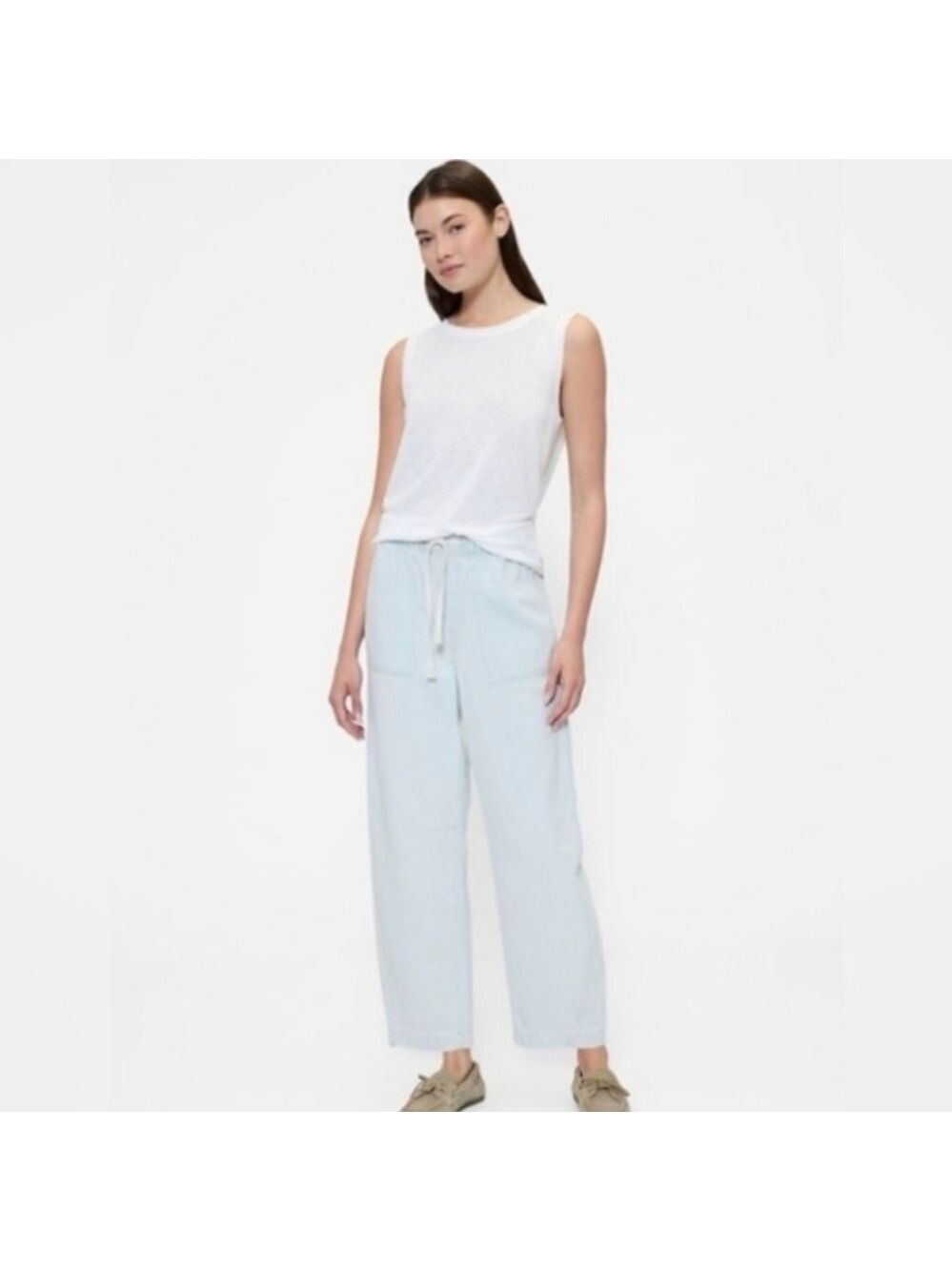Gap Mid-Rise Supersoft Pull-On Barrel Jeans Light Wash NWT XS Baggy Street Style